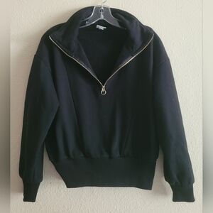 A New Day | Black Sweater with Gold Zipper